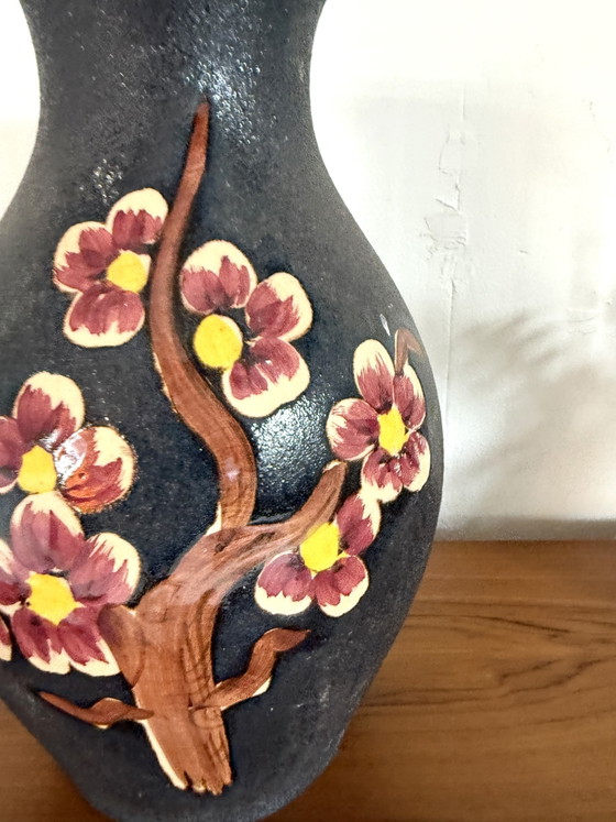Vintage ceramic vase with blossom, Scheurich ‘70 – Scheurich W-Germany (photo 4 of 6)