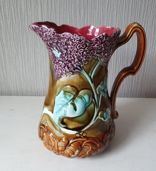 Brocca in maiolica di Frie Onaing (Francia) modello n. 736 - ca. 1900