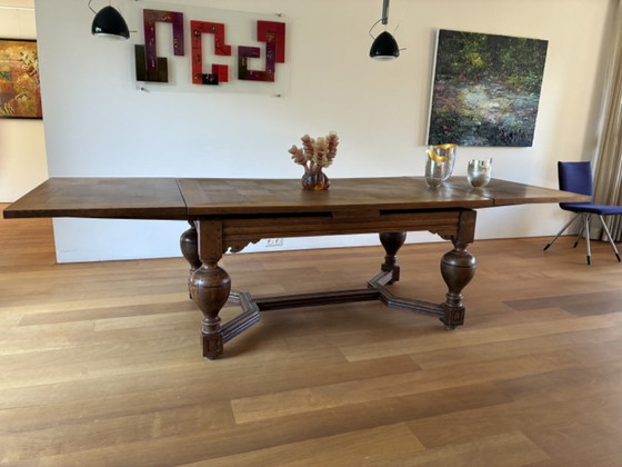 Vecchio lungo tavolo da pranzo/tavolo decorativo in rovere – Tavoli da pranzo, Legno (photo 4 of 5)