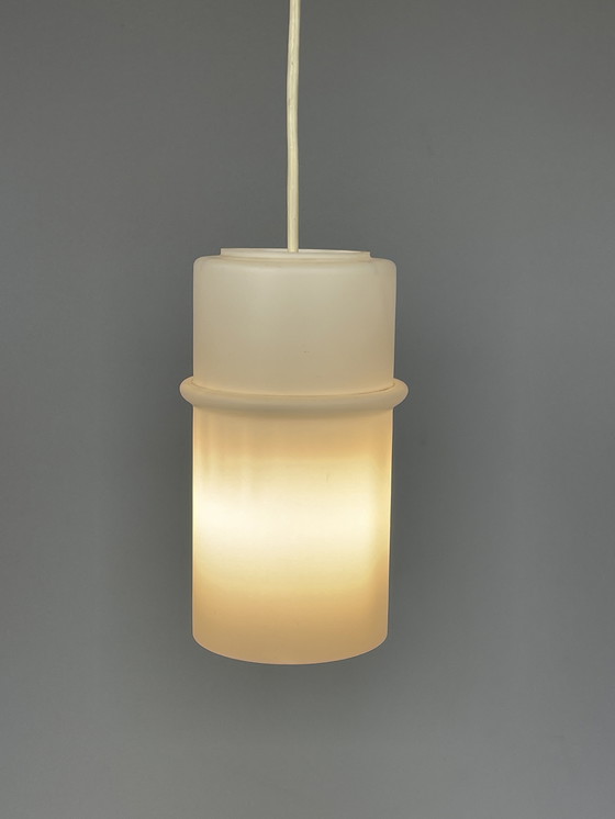 Image 1 of Set van Twee Melkglazen Hanglampen, Raak, Nederland, 1960's