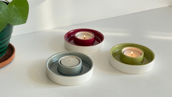 Image 1 of CANDLESTICKS Tealight Holder Crackled Ceramic