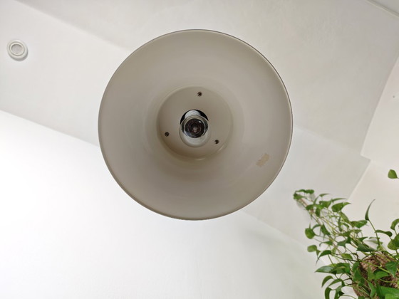 Image 1 of Vintage Industrial Pendant Light / Mid Century Modern Hanging Lamp / Scandinavian style / Metal Bell Shade / Retro Factory Ceili