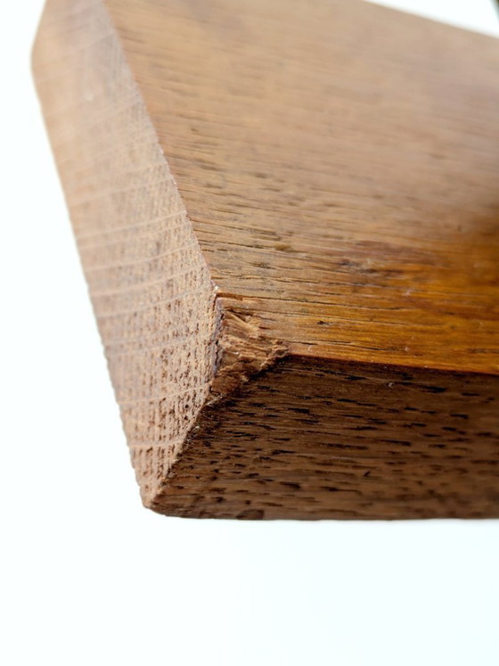 Image 1 of Fermalibri in legno di metà secolo con cubo smaltato, design geometrico modernista, anni '60