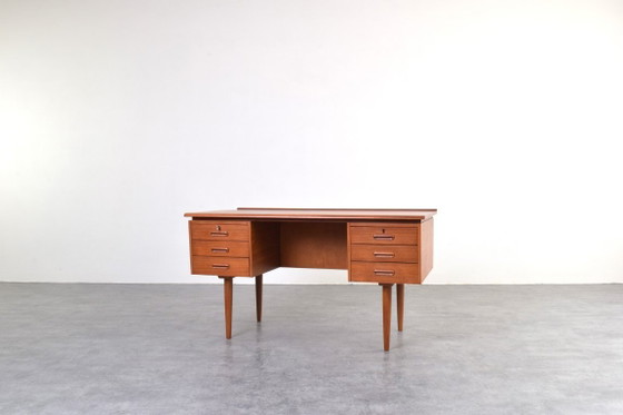 Image 1 of Mid-Century Danish Teak Executive Desk, 1960s.
