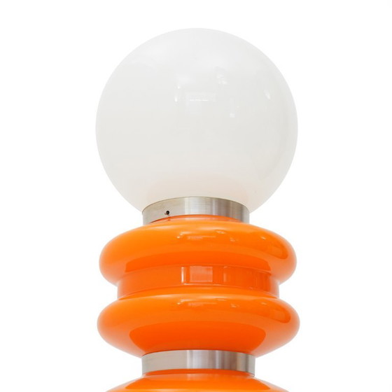 Image 1 of Orange and white glass floor lamp by Stilux, 1970s