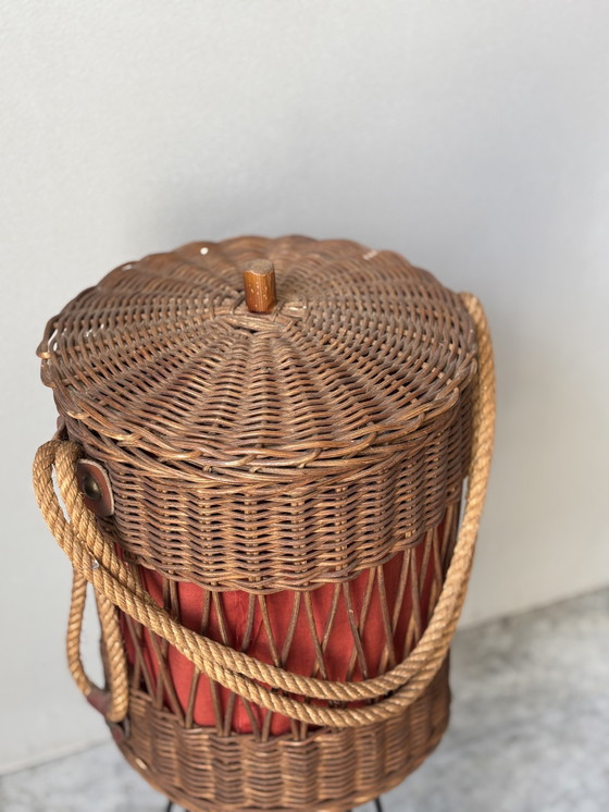 Image 1 of Vintage naaimand van rotan - Jaren 70