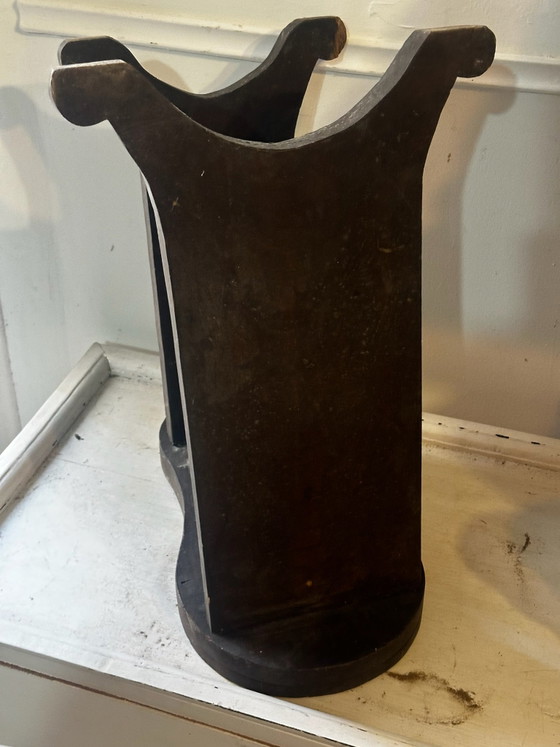 Old wooden shoeblack's footrest, late 19th early 20th century, Decorative Objects, Brown (photo 10 of 14)