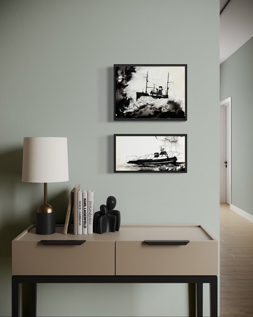 Eugene Eechaut (1928-2019) - Tusche-Diptychon (1970)