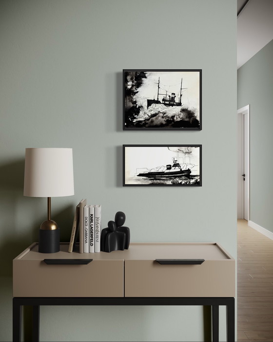 Image 1 of Eugene Eechaut (1928-2019) - Tusche-Diptychon (1970)