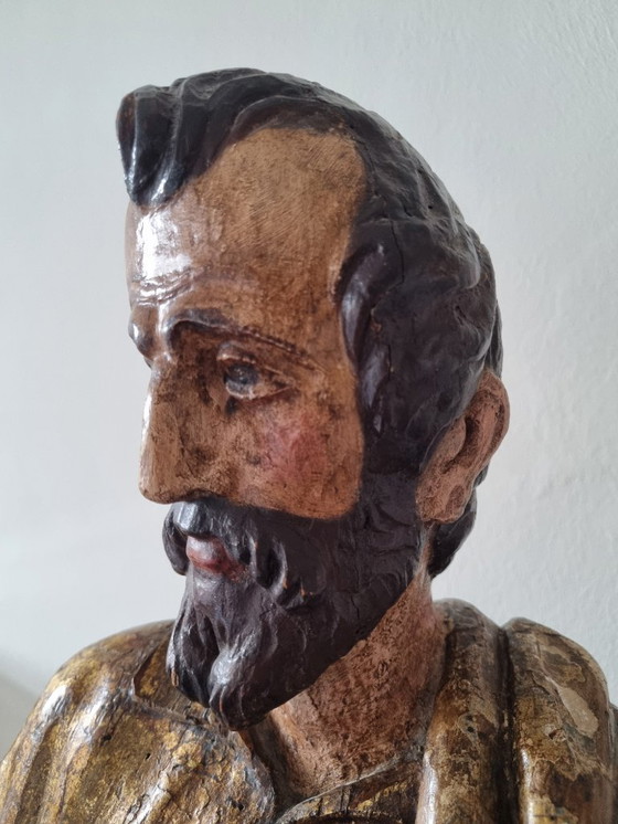 Image 1 of Estatua de madera antigua del siglo XVII/XVIII