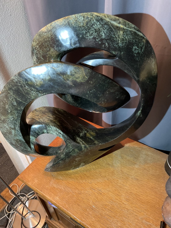Image 1 of Handmade serpentine Shona sculpture by world-renowned artist Cliff Makore