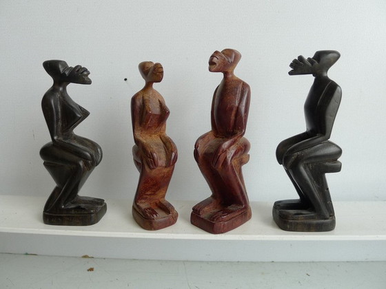 Image 1 of Jeu d'échecs Art Tribal Gabon 40 cm, teck et ébène