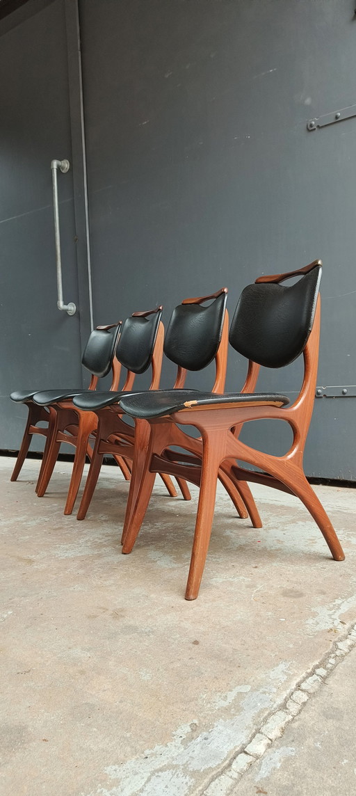 4 vintage retro design jaren 60 Pynock Wierden stoelen 