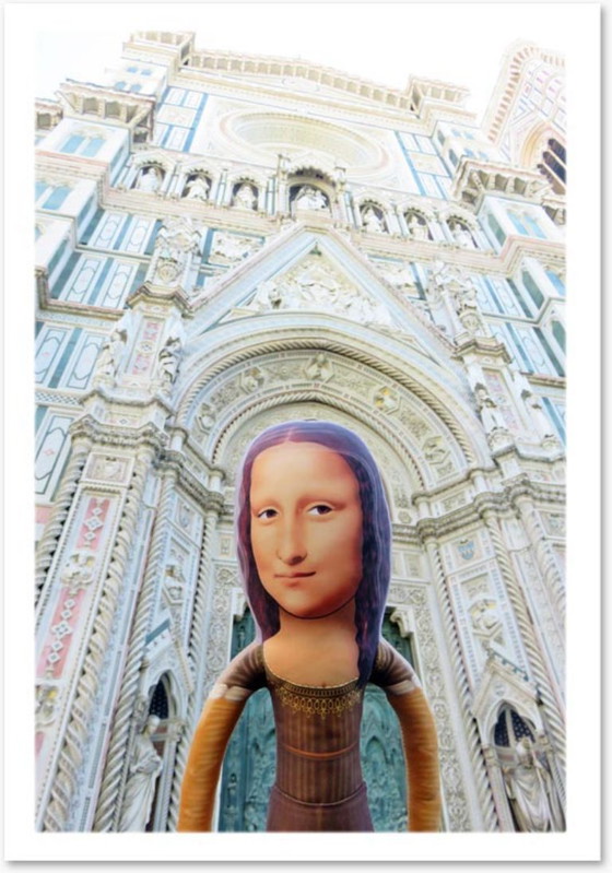 Image 1 of Scultura artistica della Monna Lisa | Oggetto d'arte ispirato al Rinascimento | Pezzo d'arredo contemporaneo