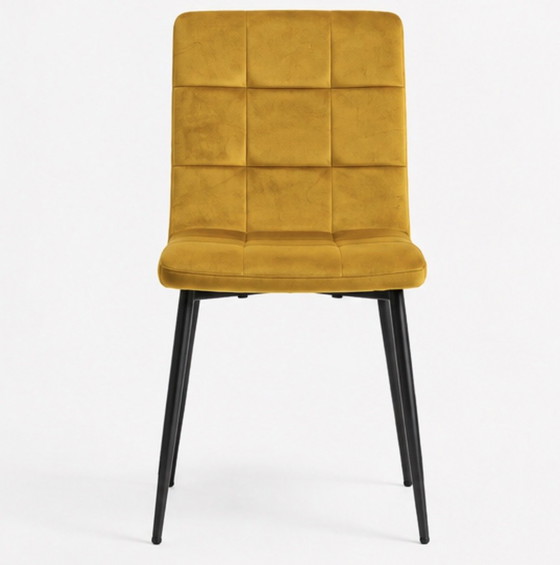 4 Light & Living OLIVE Eetkamerstoelen – Okergeel Velvet (photo 3 of 5)