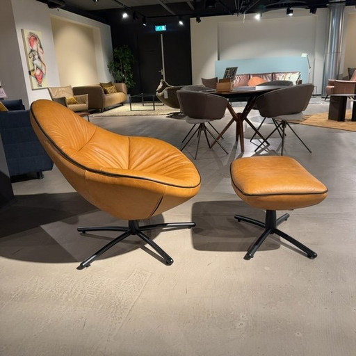 LABEL vandenberg Hidde Soft draaifauteuil met poef