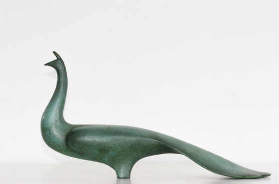Image 1 of Kome Jiichi (Japon 1896-1985) paon en bronze