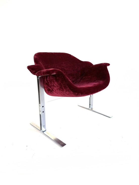 Image 1 of Fauteuil vintage en velours et chrome, Kembo '60