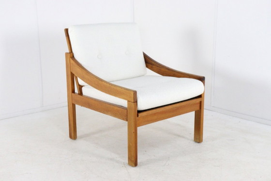 Image 1 of Ensemble de 2 fauteuils vintage en pin/hêtre « Gassel », récemment retapissés.