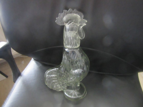 Glass Cockerel Decanter Bottle "V In A Circle" Maker's Mark For Summit Art Glass (Vogelsong) (photo 15 of 16)