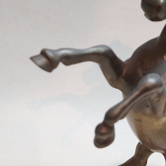 Scultura vintage in ottone di un cavallo impennato, Sculture, Rame, Marrone (foto 7 di 7)