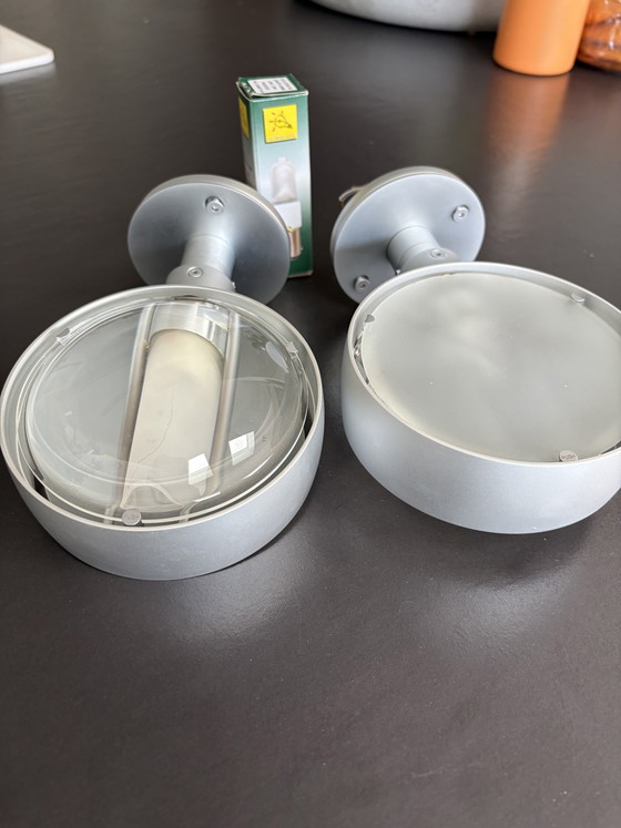 Image 1 of 2 x Occhio Sento Wandleuchte mit mattverchromter Linse und satiniertem Glas (Halogen)