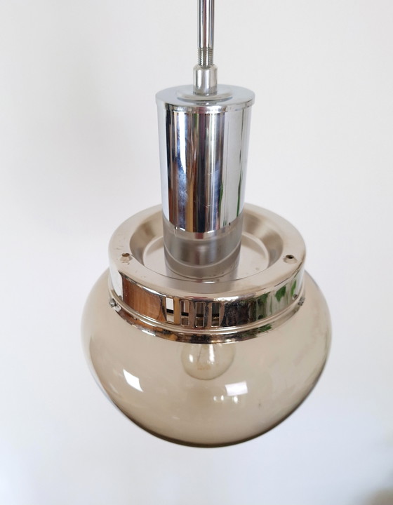 Image 1 of Elegante lampadario vintage con vetro fumé