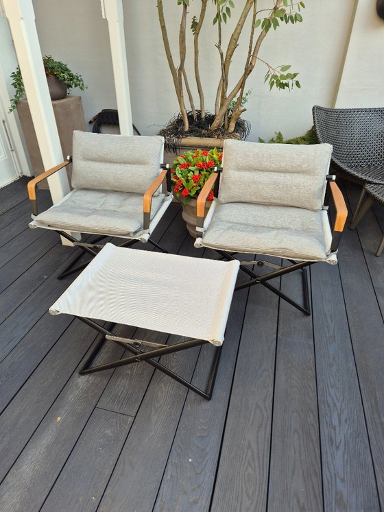 Image 1 of 4X Dedon Seax Stoelen en 2X Voetenbankjes, incl. kussens en beschermhoezen