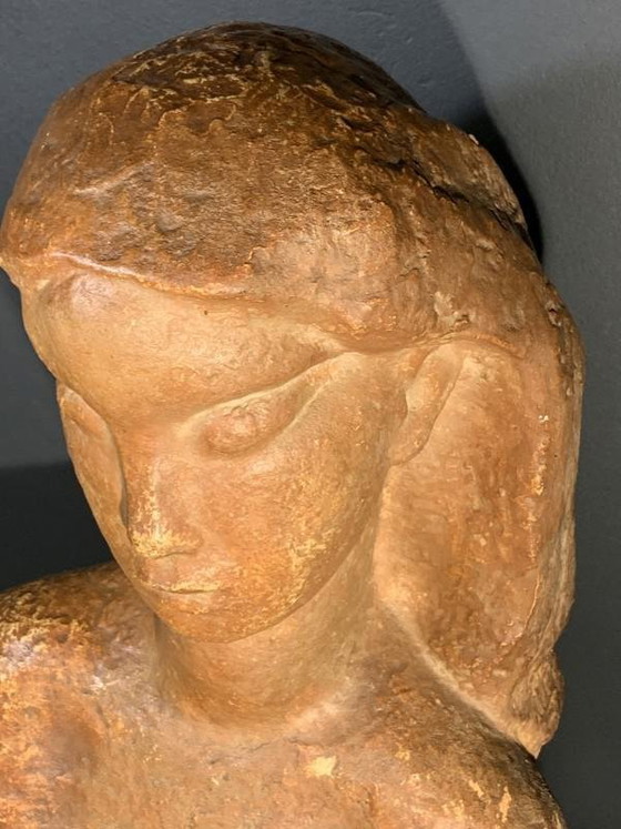Sculpture Expressionniste Art Déco Buste de Femme Nue par Harry Elstrom, années 1940 – Art Deco (photo 12 of 18)