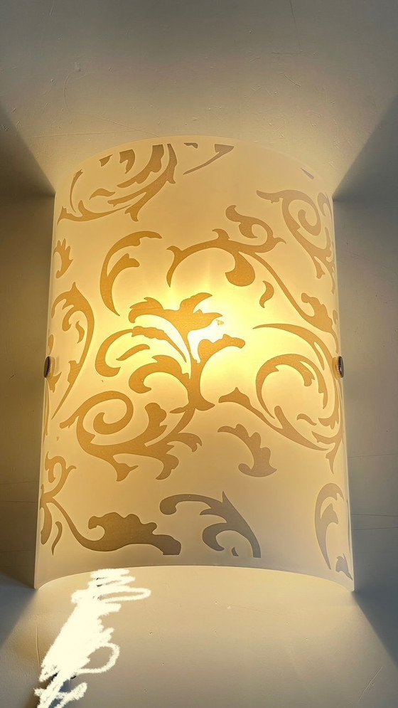 Image 1 of Polished and Silk-screened Glass Wall Lamp by Eglo