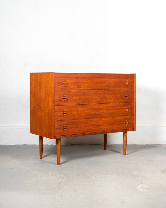 Image 1 of Mid Century 4 Drawers Danish Commode Made Of Teak