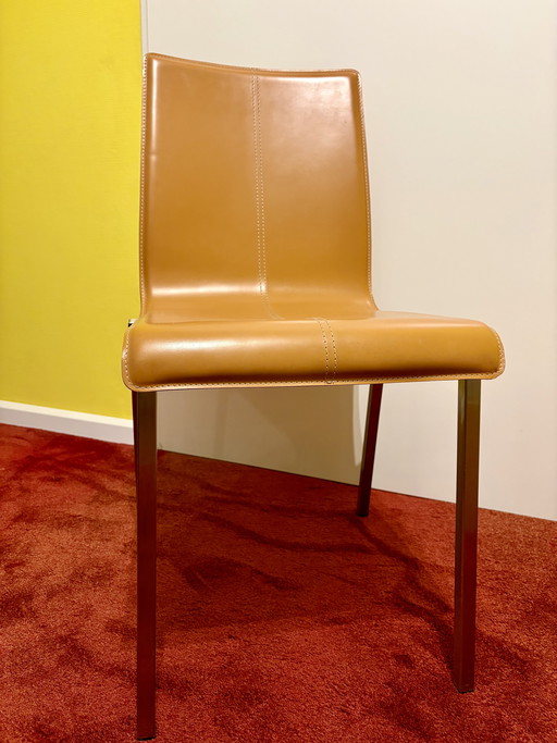 4 x Pedrali Kuadra 1291 leer + staal