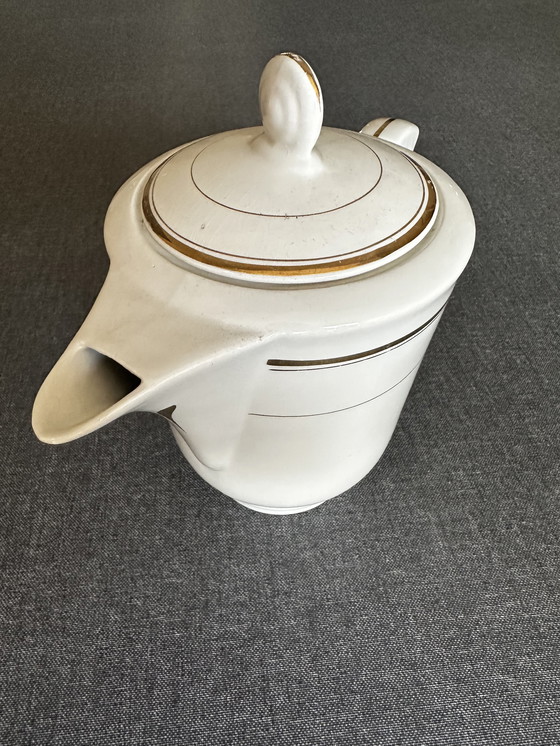 Image 1 of Moulin des Loups Orcerame France Art-Déco Ceramic coffee maker - Gold edging