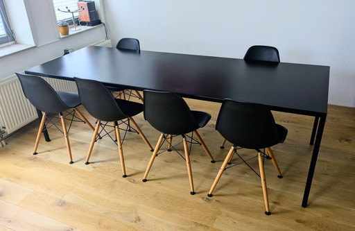 Desalto Helsinki 30 table, satin metal, 90 x 240