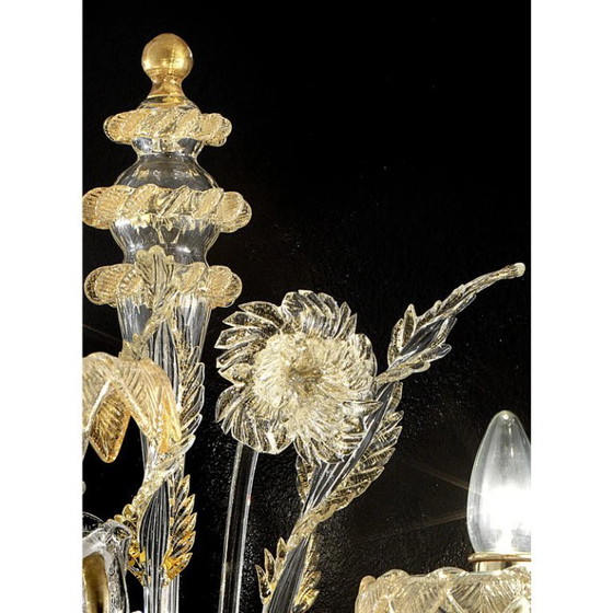 Image 1 of Italiaans Murano glas Ca’ Rezzonico – Handgemaakt ontwerp met gouden bloemenmotief