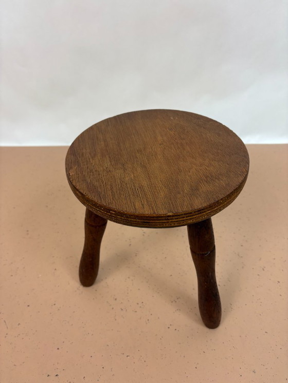 Image 1 of Taburete holandés de madera – década de 1960