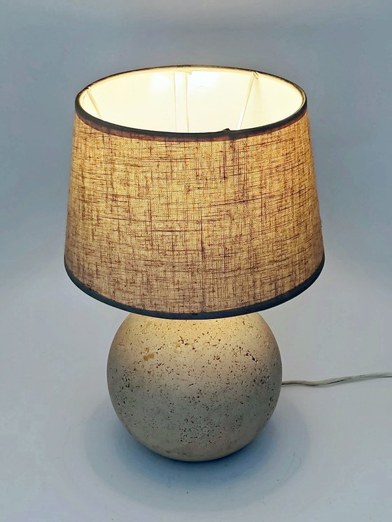 Image 1 of travertine table lamp Italy 1970s