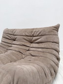 Original Ligne Roset Togo 2-Seater Sofa by Michel Ducaroy, Taupe Alcantara, 1995