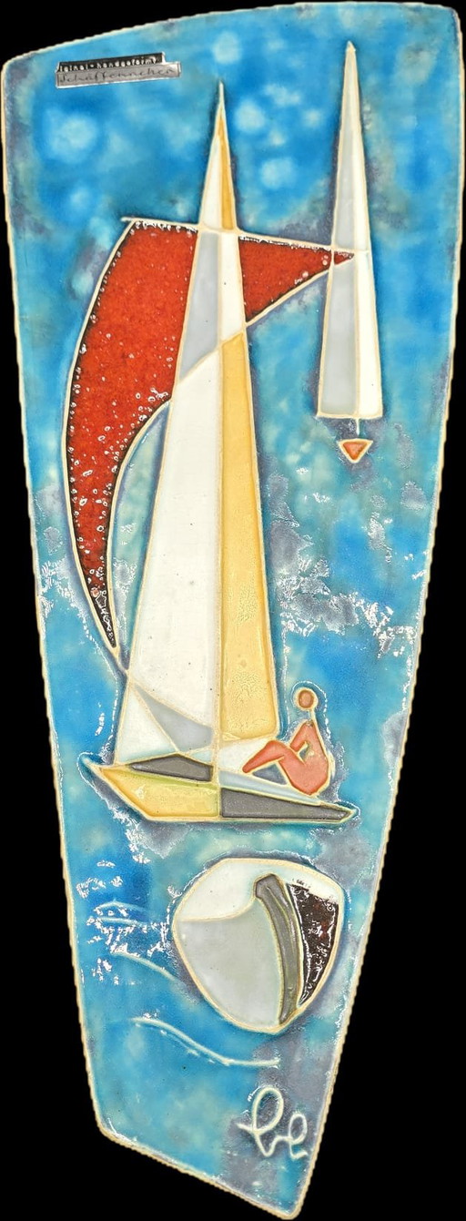 Ceramic wall tile Mid-century Helmut Schäffenacker 
