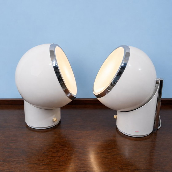 Image 1 of EXTREMELY RARE PAIR of Zeus lamps by Cini Boeri for Gavina, Italy, 1970s