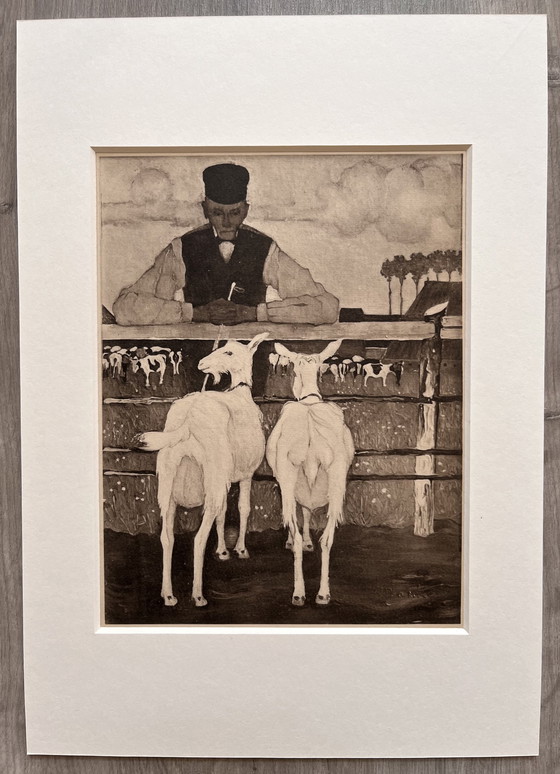 Image 1 of Jan Mankes 1889-1920 / Heliogravure Vader met Geitjes 1923