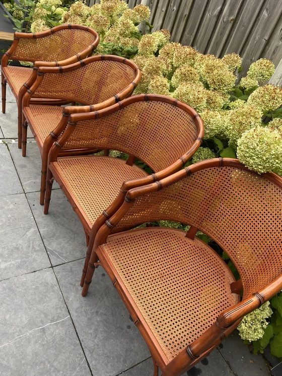 Image 1 of 4x Chaises Vintage Giorgetti en Faux Bambou