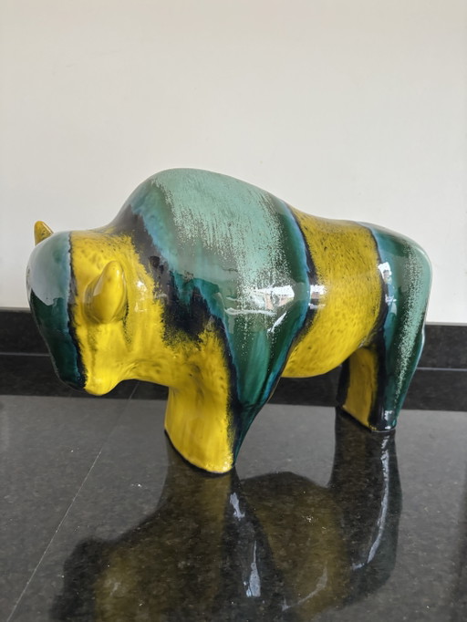 Vintage Otto Keramik bull 40 cm mid-century modern 60s