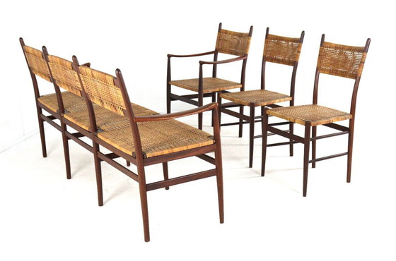 Image 1 of Ensemble de salle à manger vintage : chaises et banc