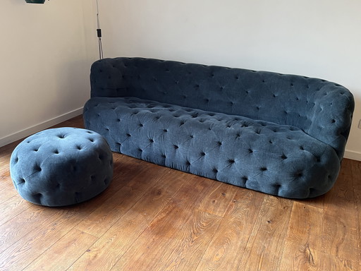 Gemütlicher blauer 3-Sitzer