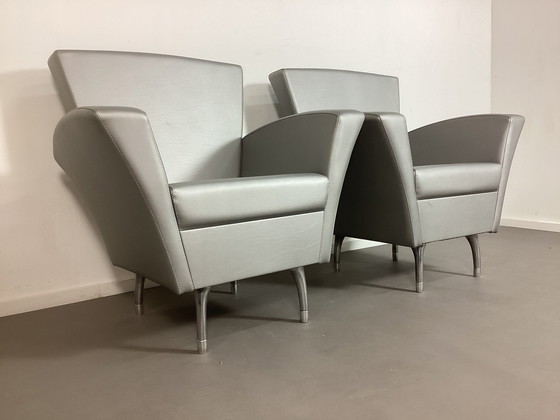 Image 1 of 2 poltrone vintage degli anni Novanta in argento