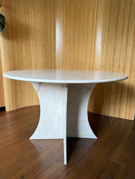 Table de salle à manger vintage design marbre 70s Mid Century