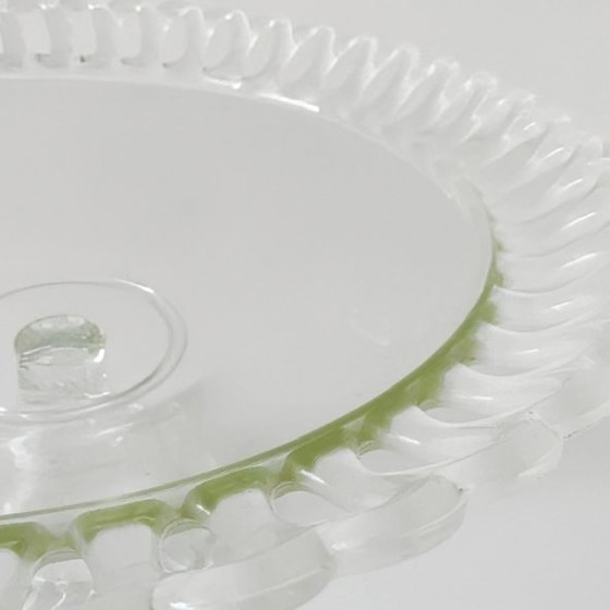 Image 1 of Ciotola per frutta e dessert in cristallo vintage di metà secolo con piede, cristallo anni '60