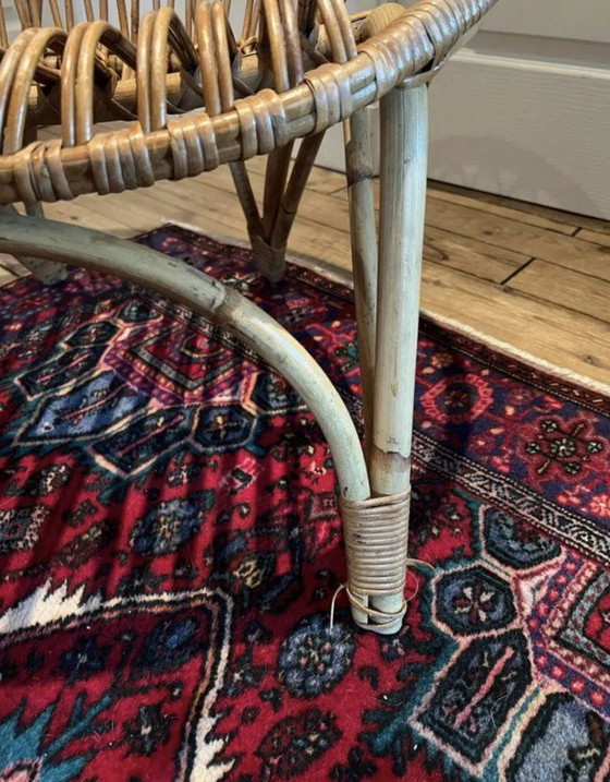 Pair of vintage rattan armchairs – 60s/70s design – Dining chairs, Wicker, Scandinavian (photo 5 of 20)