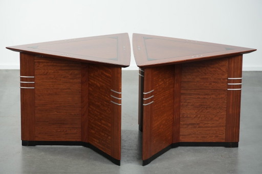 2 wunderschöne Beistelltische/Couchtische im Art-Deco-Design in Dreiecksform von Schuitema aus der Decoforma-Serie